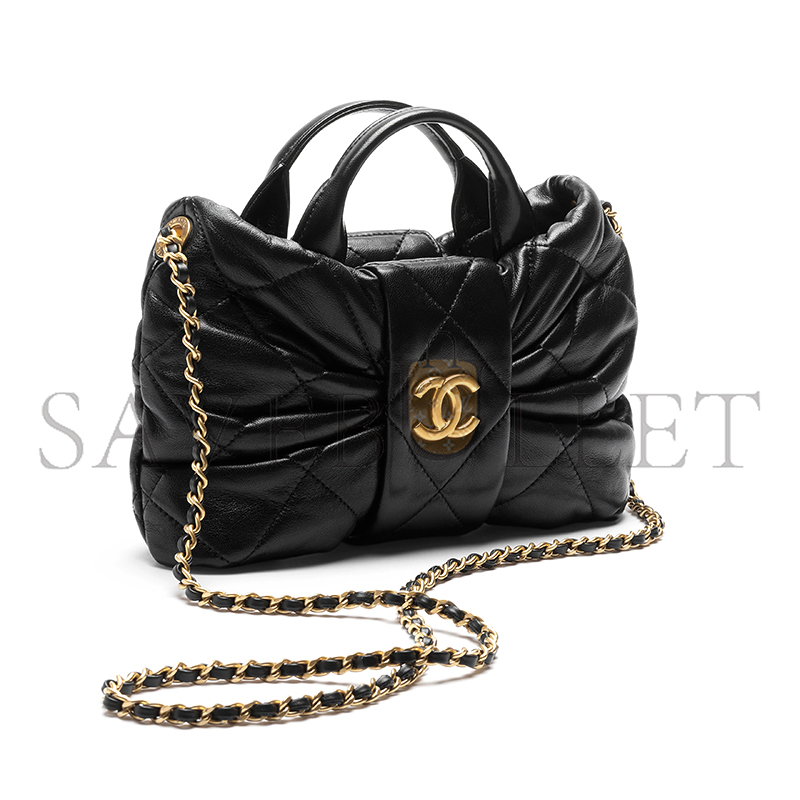 Ch**el master mini bow bag shiny lambskin as5849 (26*18*5cm)